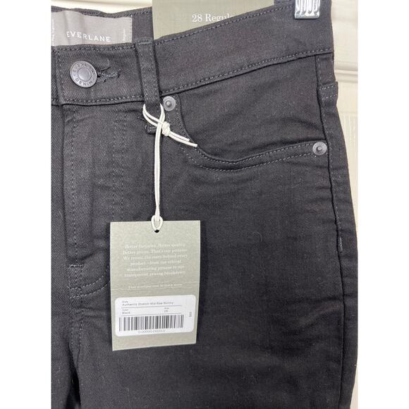 New Everlane The Mid-Rise Authentic Stretch Skinny Leg Jean Black Wash 28 - Picture 5 of 9